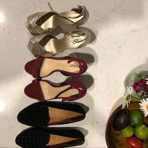 Sole Society Heels + Madewell Loafer + Gold Heels